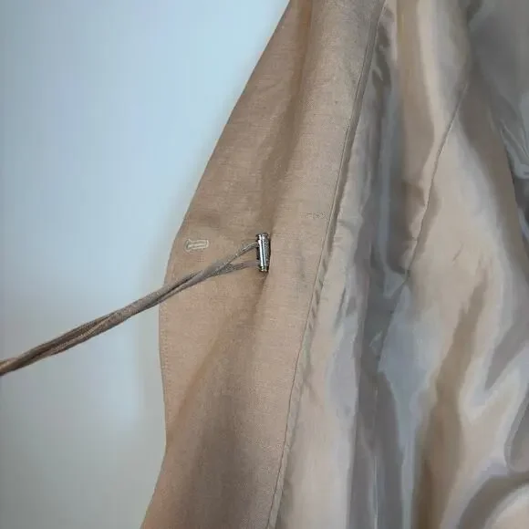 NWOT Calvin Klein Womens Linen Cinched Blazer Size 6 One Button Tan Breathable - Picture 11 of 14